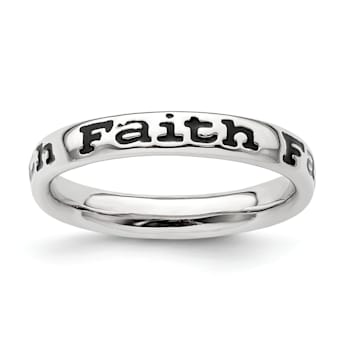 Sterling Silver Stackable Expressions Expressions Polished Enameled
Faith Ring