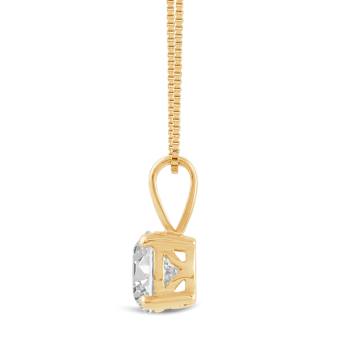 White Cubic Zirconia 14k Yellow Gold Pendant With Chain 1.00ctw