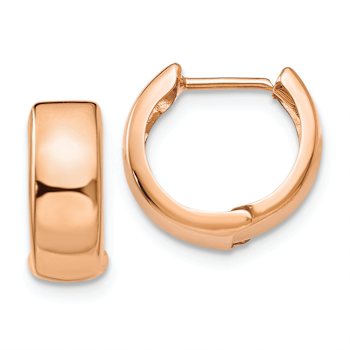 14k Rose Gold 9/16" Hinged Hoop Earrings