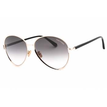 Tom Ford Shiny Rose Frame / Gradient Smoke Lenses Sunglasses