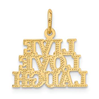 14k Yellow Gold Talking - Live Love Laugh Pendant