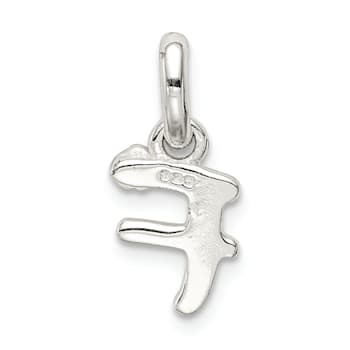Sterling Silver Letter F with Enamel Pendant