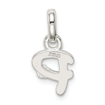 Sterling Silver Letter P with Enamel Pendant