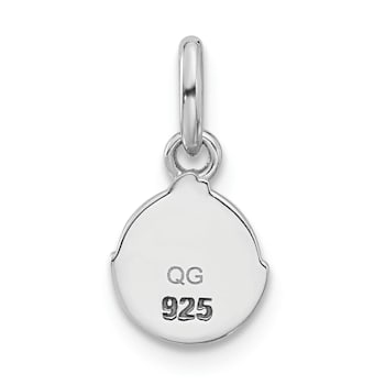 Rhodium Over Sterling Silver Enameled Chick in Egg Children's Pendant