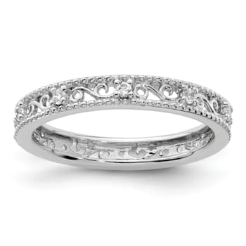 Sterling Silver Stackable Expressions White Topaz Ring 0.19ctw