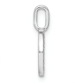 14K White Gold Diamond Lower Case Letter O Initial Pendant