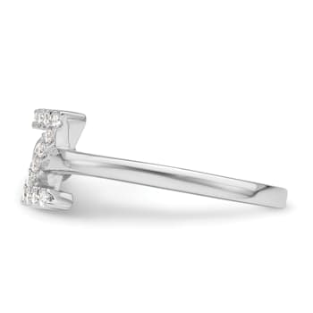 Rhodium Over 14K White Gold Lab Grown Diamond VS/SI GH, Initial Z
Adjustable Ring