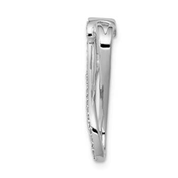 Rhodium Over 14K White Gold Diamond Freeform Heart Infinity Chain Slide Pendant
