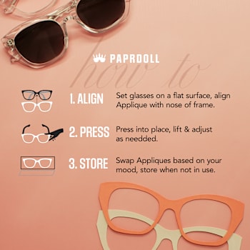 Peach Glamor Weslyn Reader and Eyewear Applique Set +2.50 Strength