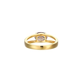 Lab Created Alexandrite And White Cubic Zirconia 18K Gold Over Sterling
Silver Ring 1.66ctw