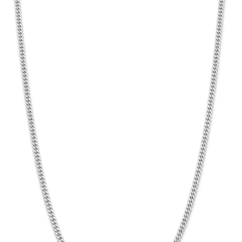 Rhodium Over 14k White Gold 3.5mm Solid Miami Cuban 26 Inch Chain