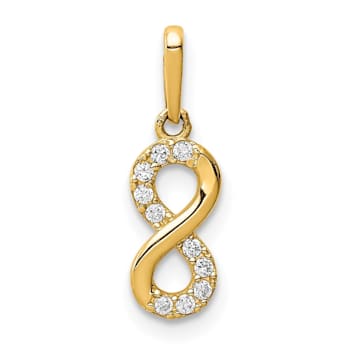 14K Yellow Gold Cubic Zirconia Infinity Symbol Pendant