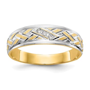 14K Yellow Gold AA Quality Mens Wedding Band