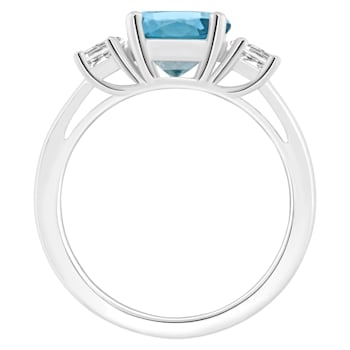 8mm Round London Blue Topaz And White Topaz Rhodium Over Sterling Silver
3-Stone Ring