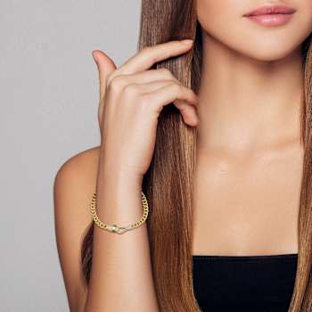 Rachel Zoe Pave CZ Snake Head Curb Link Bracelet in Rhodium Over
Sterling Silver