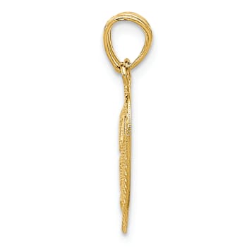 14k Yellow Gold Break-Apart Diamond-Cut TE AMO Heart Pendant