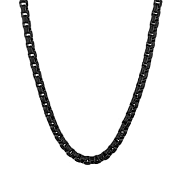 Robert Alton Men's Box Link Chain Necklace 4mmIn Stainless Steel 24 Inch