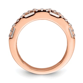 14K Rose Gold Diamond Wedding Band 1.01ctw