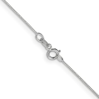Rhodium Over 14k White Gold 0.5mm Solid Box 16 Inch Chain