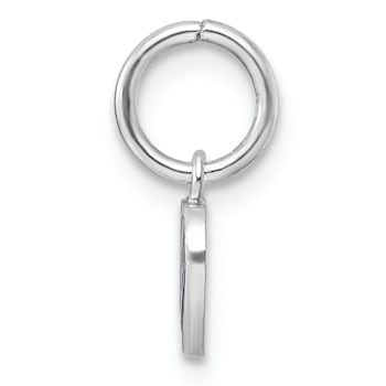 Rhodium Over Sterling Silver Polished Rainbow Enamel Heart Children's Pendant