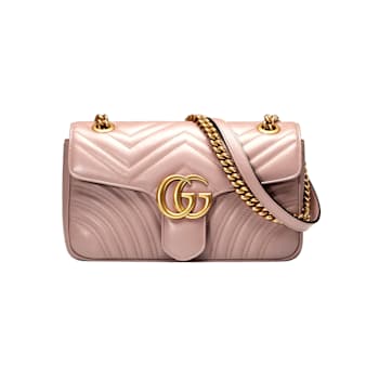 Gucci Small GG Marmont in Dusty Pink Camera Bag with Flap Closure Handbag
