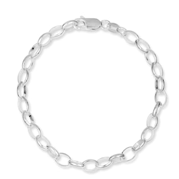 Sterling Silver 5mm Fancy Rolo Chain Bracelet