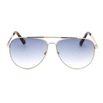 Guess Gold Aviator Frame / Gradient Blue Lenses Sunglasses