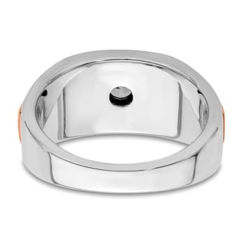 14K Two-tone Rose and White Gold Lab Grown Diamond SI1/SI2, G H I, Men's Ring