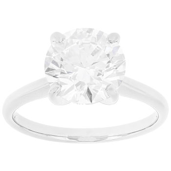 Lab-Grown Diamond Solitaire Ring In 14K White Gold 3.00ct