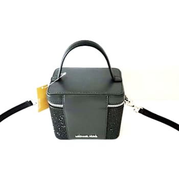 Michael Kors Sandrine Small Box Crossbody Trunk Black Rhinestone Handbag
