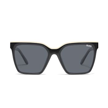 Quay Level Up Black Gold Square Frame / Smoke Lenses Sunglasses