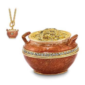 END OF THE RAINBOW Pot of Gold Trinket Box