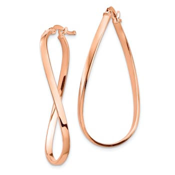 14k Rose Gold 1 5/16" Wavy Hoop Earrings
