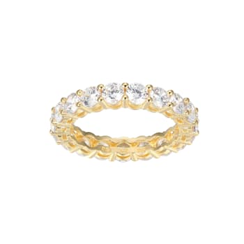 White Cubic Zirconia 18K Yellow Gold Over  Sterling Silver Ring 5.05ctw