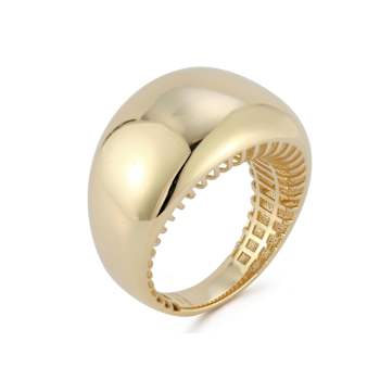 Bellissima Gold 14K Yellow Gold Chunky Thick Dome Ring