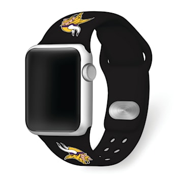 Gametime Minnesota Vikings Black Silicone Band fits Apple Watch (42/44mm
M/L). Watch not included.