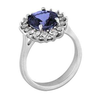 3.60ctw Sapphire and Diamond Ring in 14k White Gold