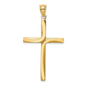 14k Yellow Gold Polished Cross Pendant