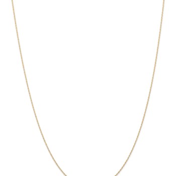 14k Yellow Gold 0.6mm Solid Cable 18 Inch Chain