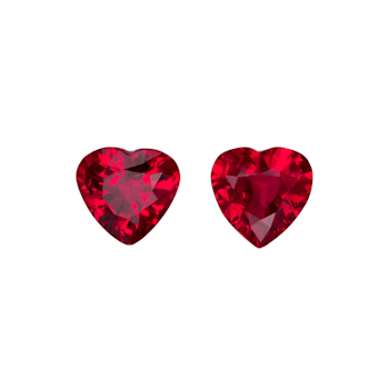 Ruby 4mm Heart Shape Matched Pair 0.52ctw