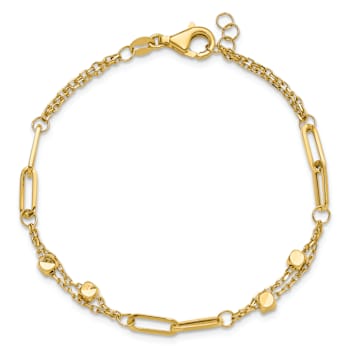 14k Yellow Gold Polished Fancy Link Bracelet