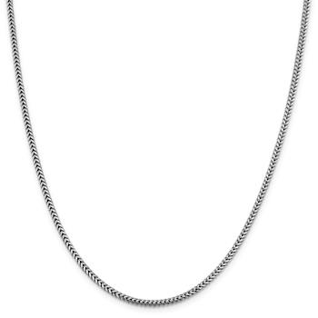 Rhodium Over 14k White Gold 2.3mm Solid Franco Link 18 Inch Chain