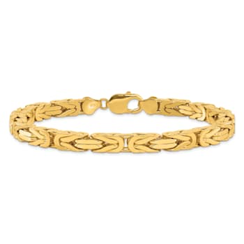 14K Yellow Gold 6.5mm Byzantine Chain Bracelet