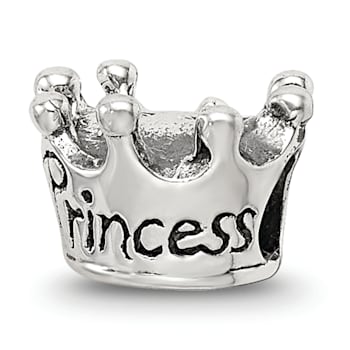 Sterling Silver Princess Crown Bead