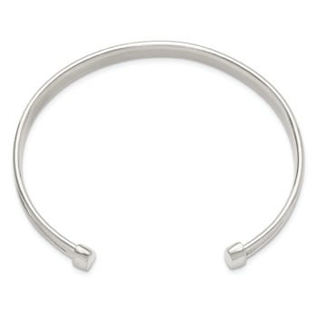 Sterling Silver Polished Textured Cuff Bracelet