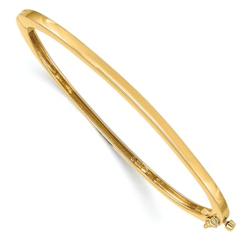 14k Yellow Gold 2.5mm Polished Hinged Bangle
