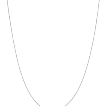 Rhodium Over 14k White Gold 0.42mm Solid Curb 13 Inch Chain