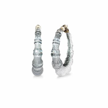14K Yellow Gold Over Sterling Silver Acrylic and Hand Painted Enamel
Bamboo Illusion Hoops in Pixi