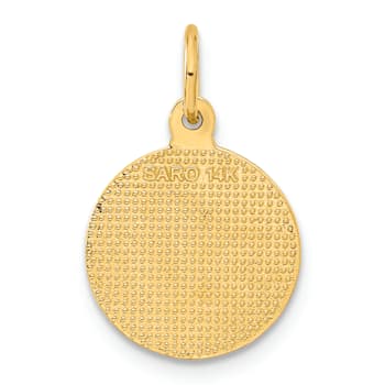 14k Yellow Gold Polished and Textured Angel Pendant