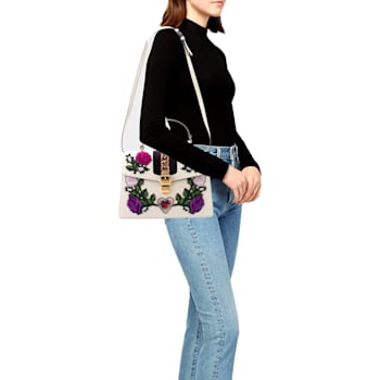 Gucci sylvie embroidered bag 2025